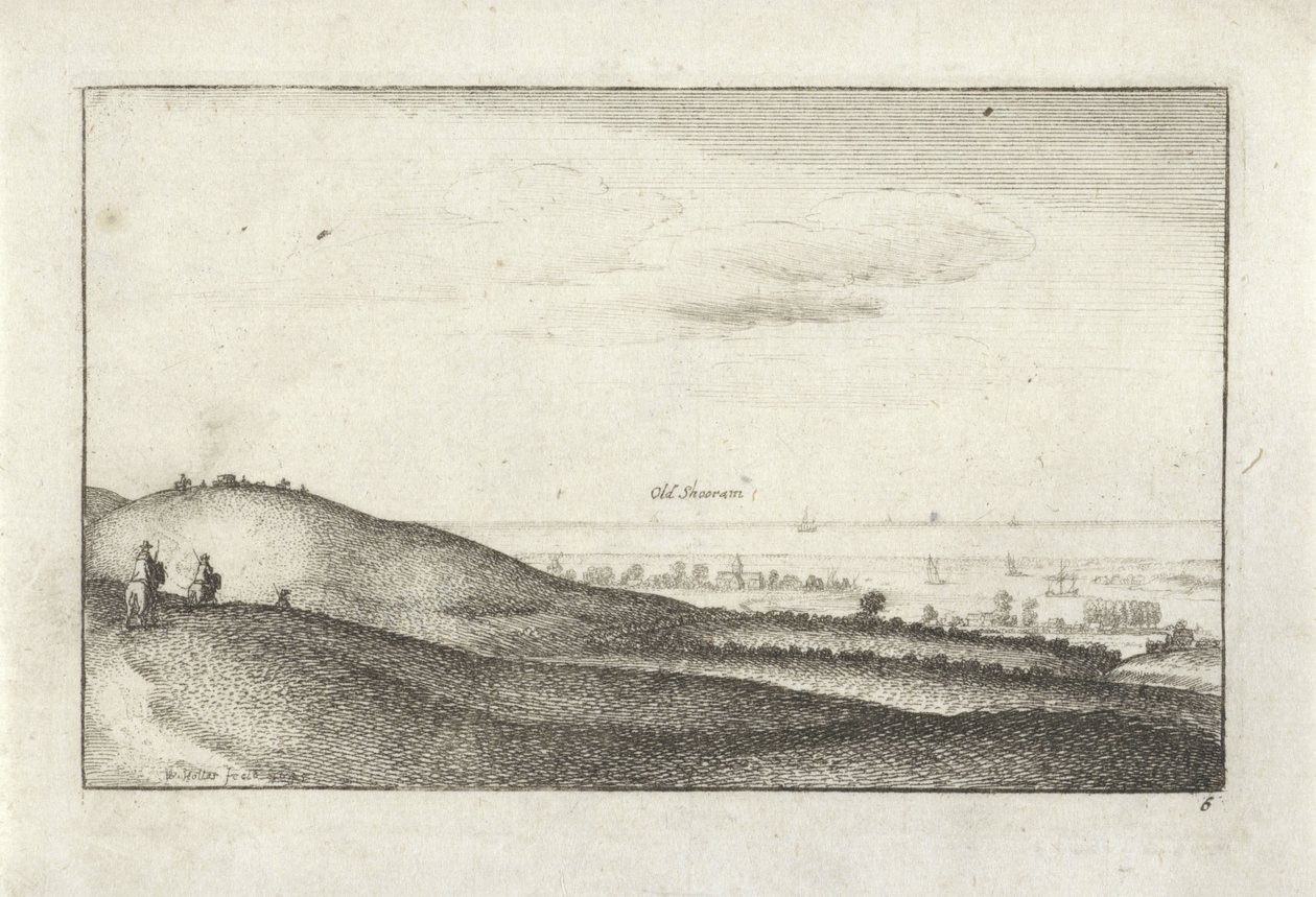 Maisema näköalalla Shorehamiin tekijältä Wenceslaus Hollar