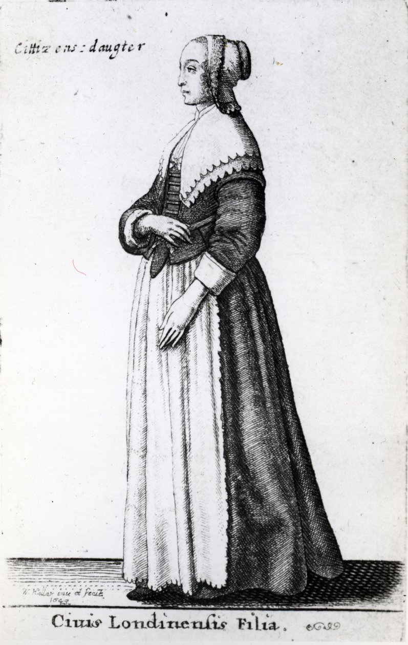 Lontoon kansalaisen tytär, 1643 tekijältä Wenceslaus Hollar