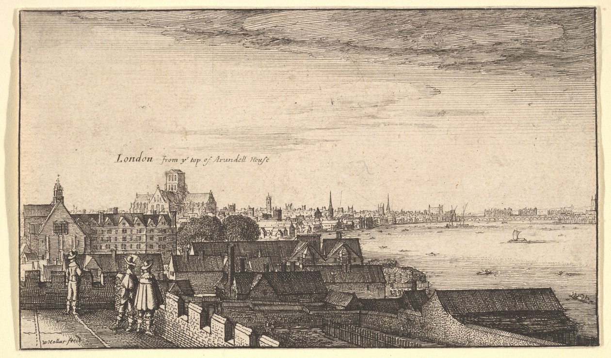 Lontoo Arundel Housesta, 1643. tekijältä Wenceslaus Hollar