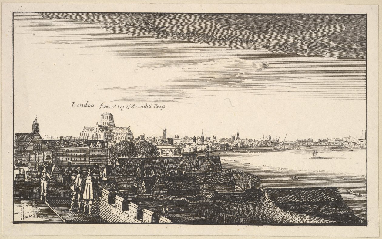 Lontoo Arundel Housesta, kopio, 1600-luku. tekijältä Wenceslaus Hollar