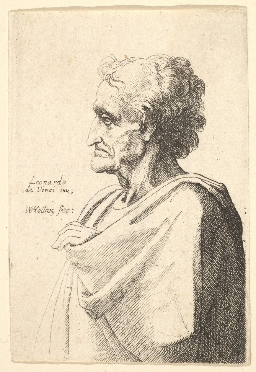 Mies surkealla ilmeellä vasemmalla kädellä, joka nousee viittasta, 1625-77. tekijältä Wenceslaus Hollar
