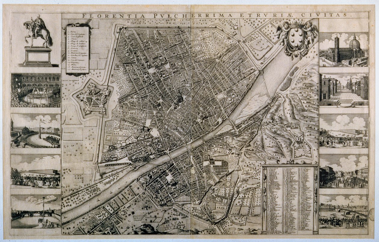 Firenzen kaupungin kartta tekijältä Wenceslaus Hollar
