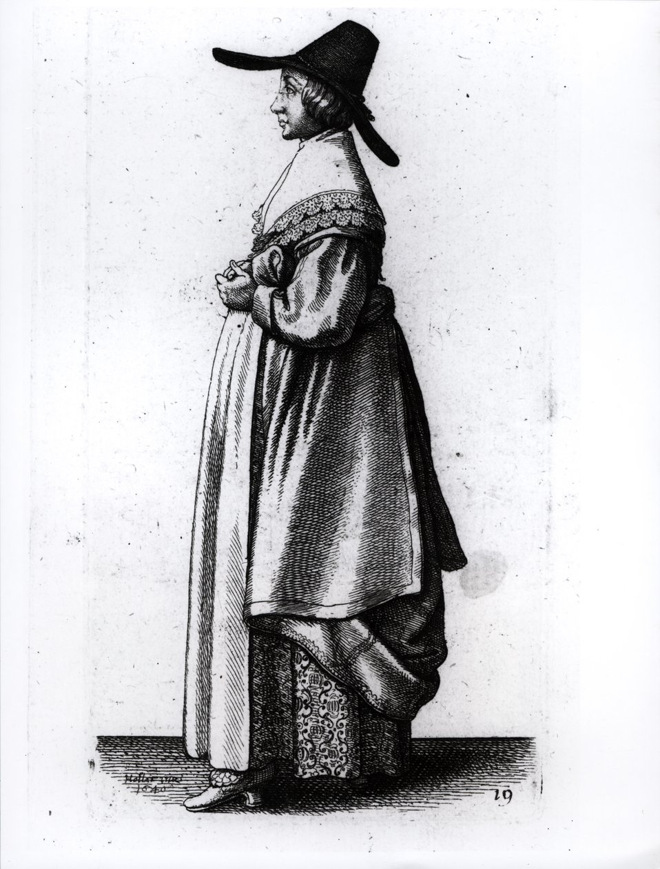 Kauppiaan vaimo, 1640 tekijältä Wenceslaus Hollar