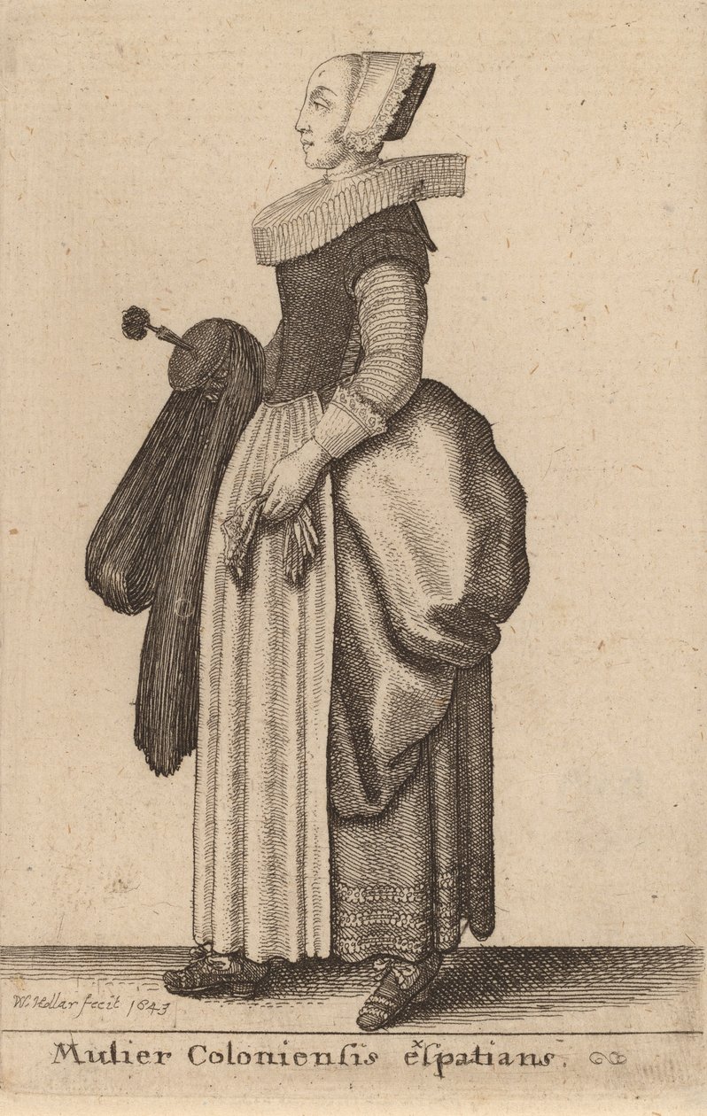 Exspatian nainen Kölnistä, 1643. tekijältä Wenceslaus Hollar