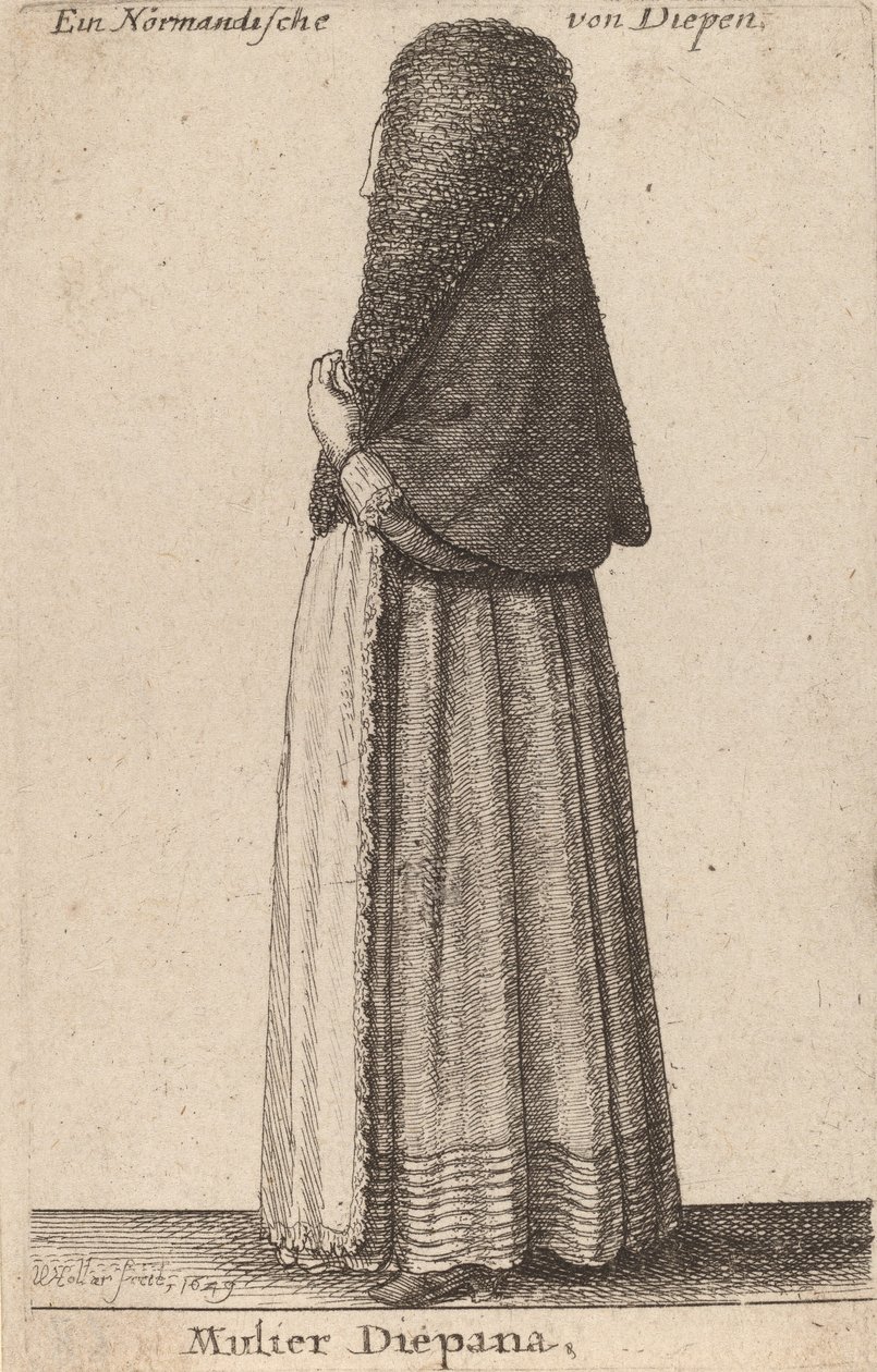 Diepanalainen nainen, 1649. tekijältä Wenceslaus Hollar