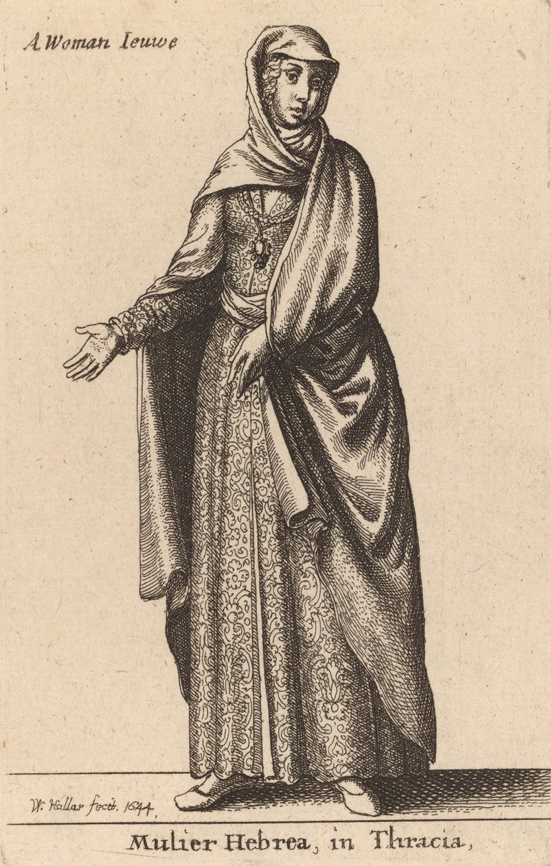 Mulier Hebrea Traakiassa, 1644. tekijältä Wenceslaus Hollar
