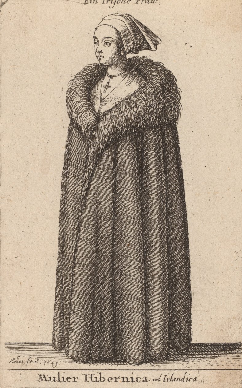 Irlantilainen nainen, 1649. tekijältä Wenceslaus Hollar