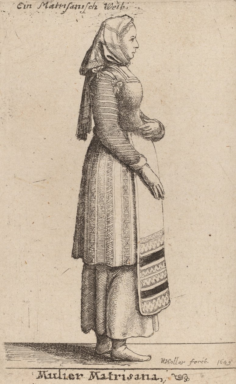 Matrisana nainen, 1649. tekijältä Wenceslaus Hollar