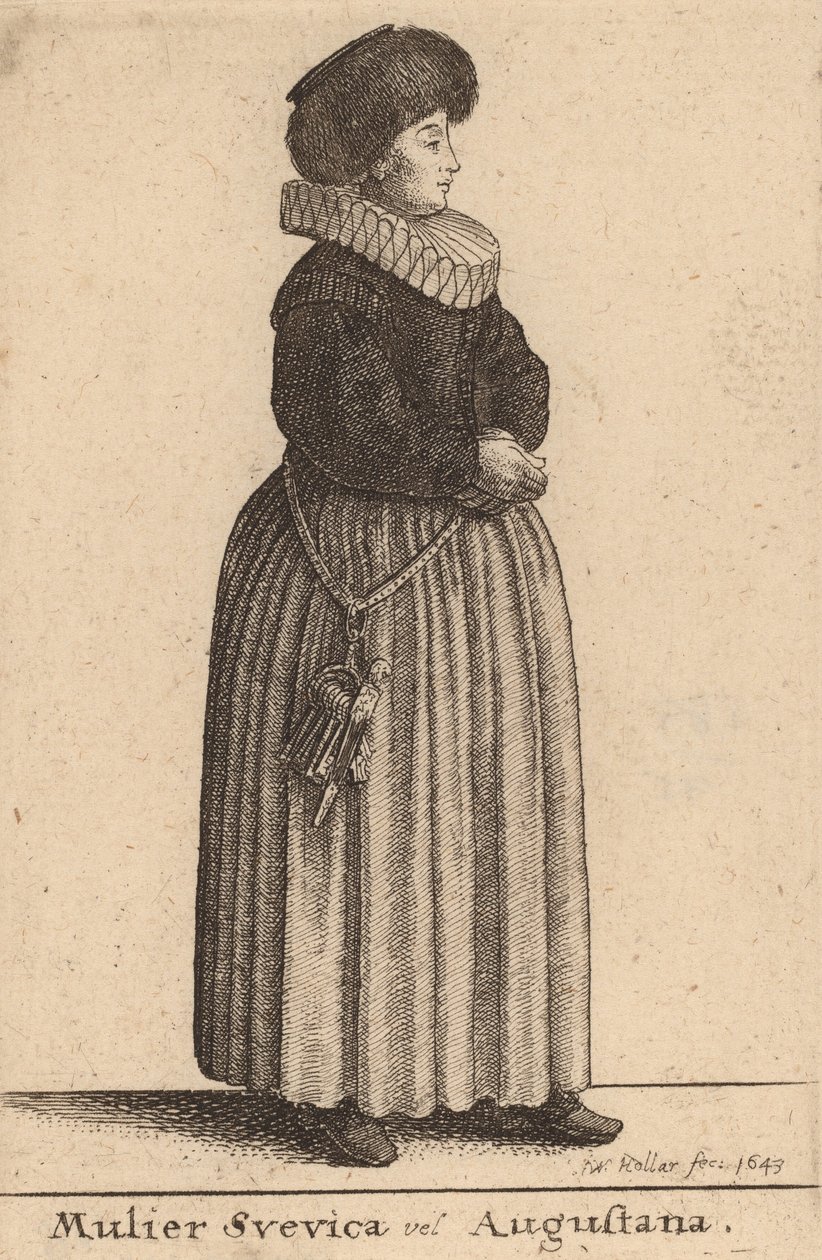 Svevica tai Augustana nainen, 1643. tekijältä Wenceslaus Hollar