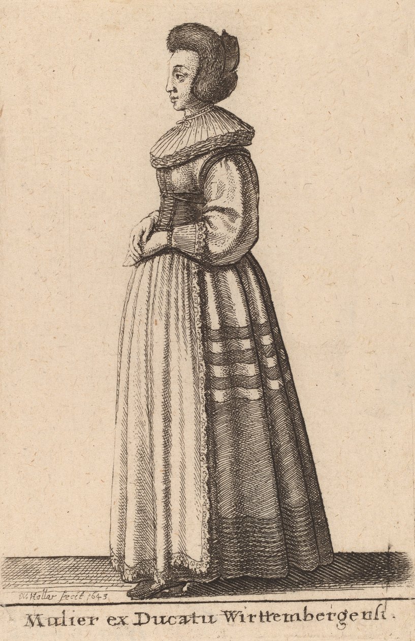Nainen Wirttembergin herttuakunnasta, 1643. tekijältä Wenceslaus Hollar