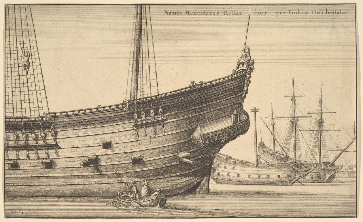Hollantilainen Länsi-Intialainen Hollannin Länsi-Intia, 1625-77 tekijältä Wenceslaus Hollar