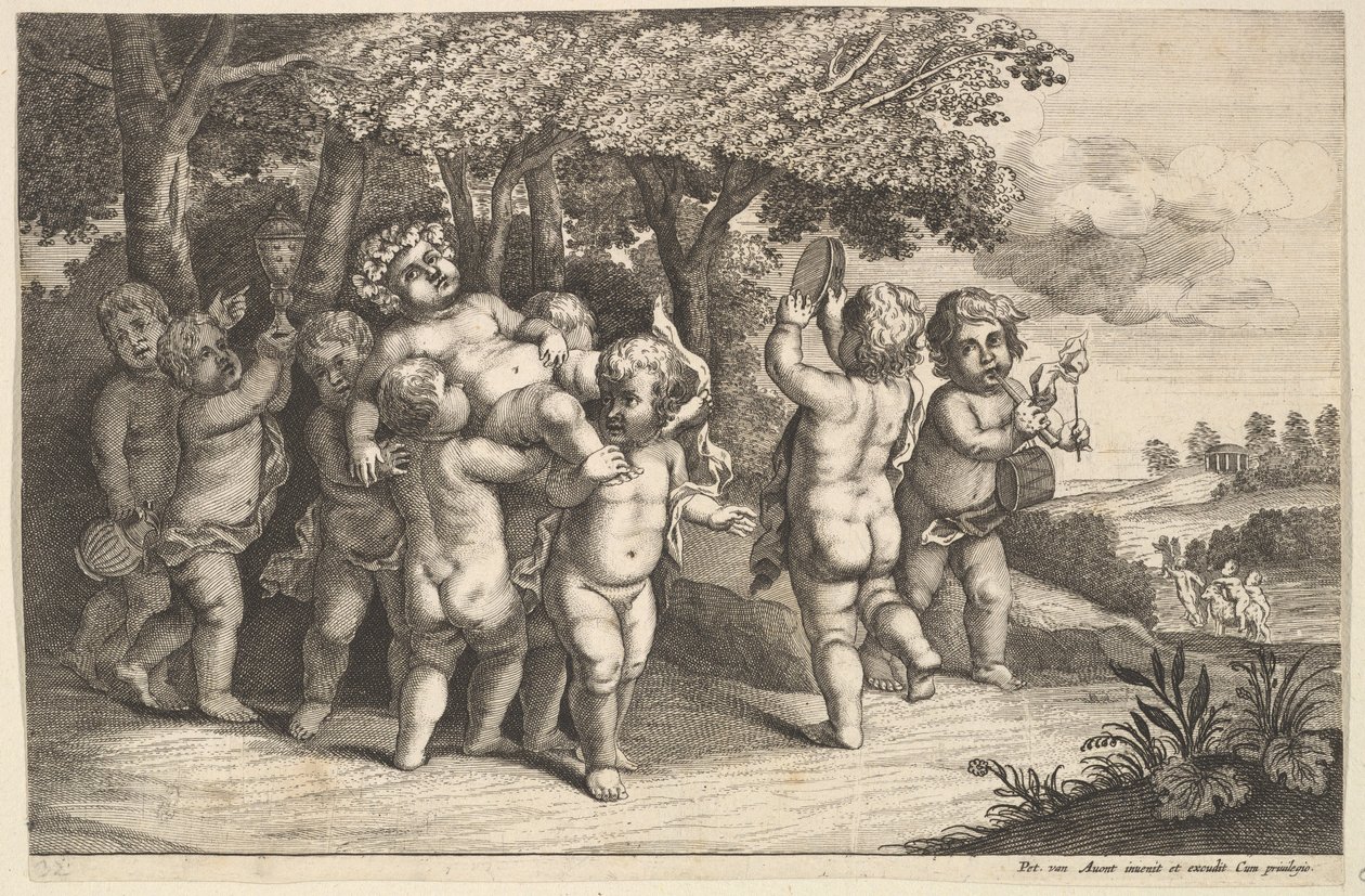 Yhdeksän pientä poikaa, 1625-77. tekijältä Wenceslaus Hollar