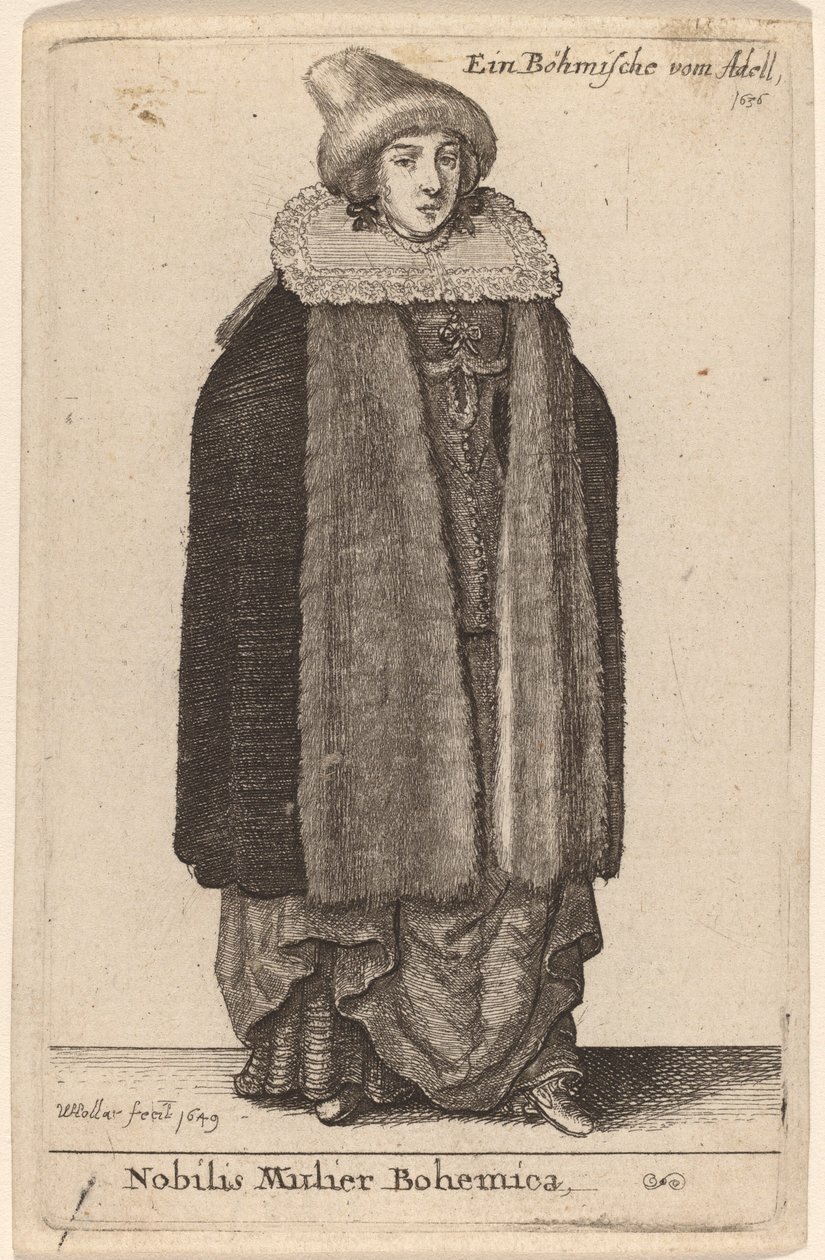 Jalo boheemi nainen tekijältä Wenceslaus Hollar
