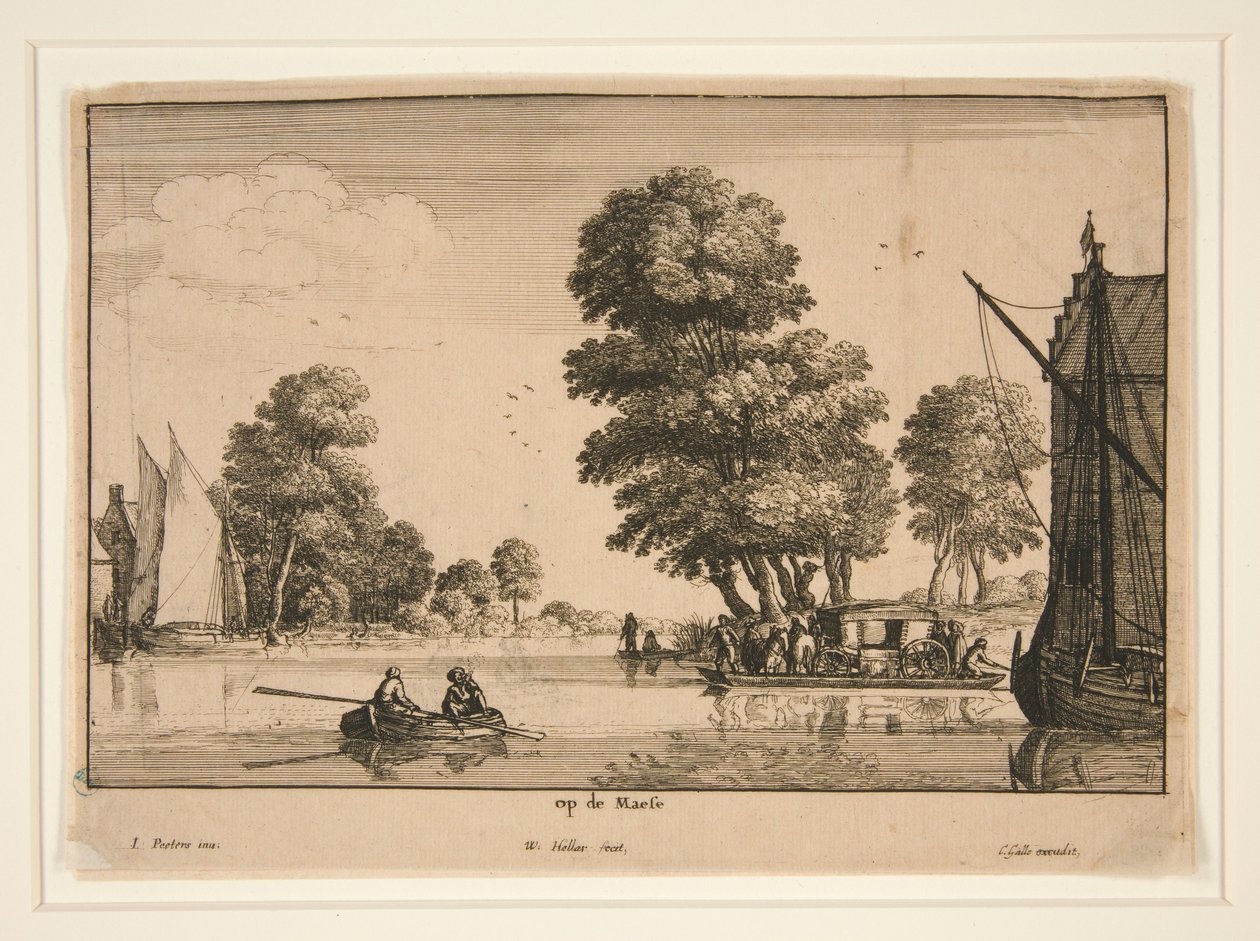 Maasjoella [jokimaisema] tekijältä Wenceslaus Hollar