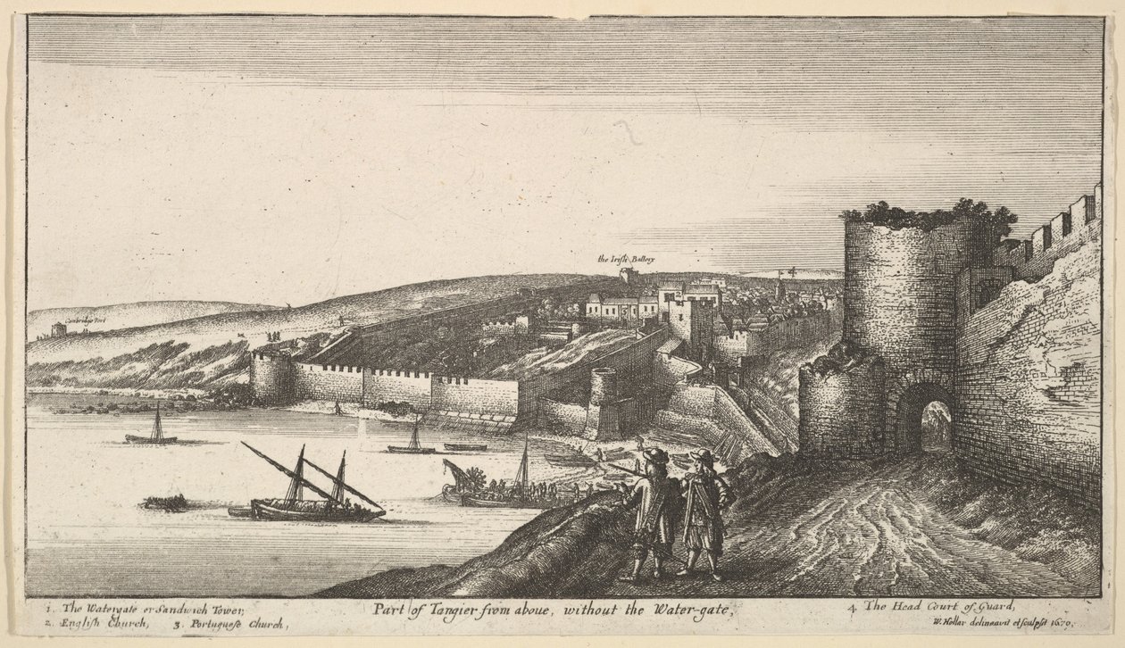 Osa Tangerista ylhäältä, ilman vesiporttia, 1670. tekijältä Wenceslaus Hollar