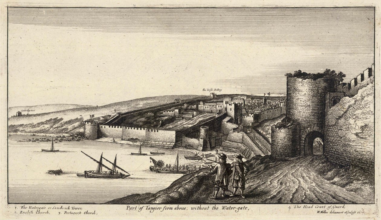 Osa Tangeria ylhäältä päin. Valtio 3 tekijältä Wenceslaus Hollar
