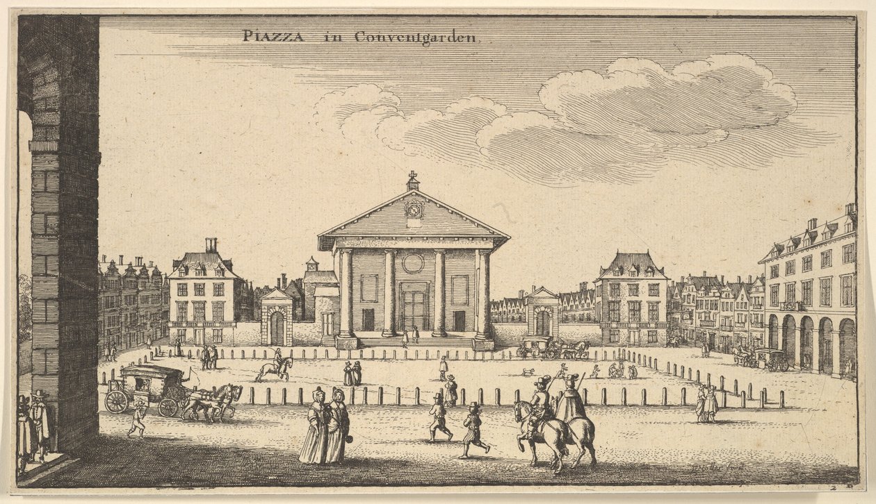Piazza Covent Gardenissa, n. 1647. tekijältä Wenceslaus Hollar