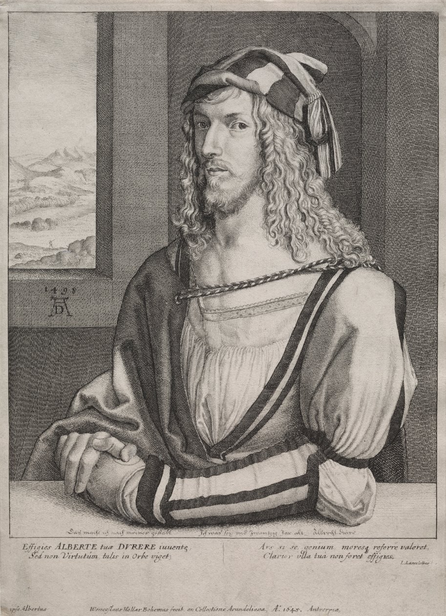Albrecht Dürerin muotokuva 26-vuotiaana tekijältä Wenceslaus Hollar