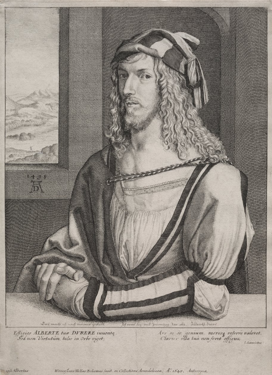 Muotokuva Albrecht Düreristä 26-vuotiaana tekijältä Wenceslaus Hollar