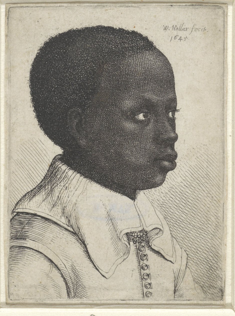 Mustan pojan muotokuva, 1645 tekijältä Wenceslaus Hollar