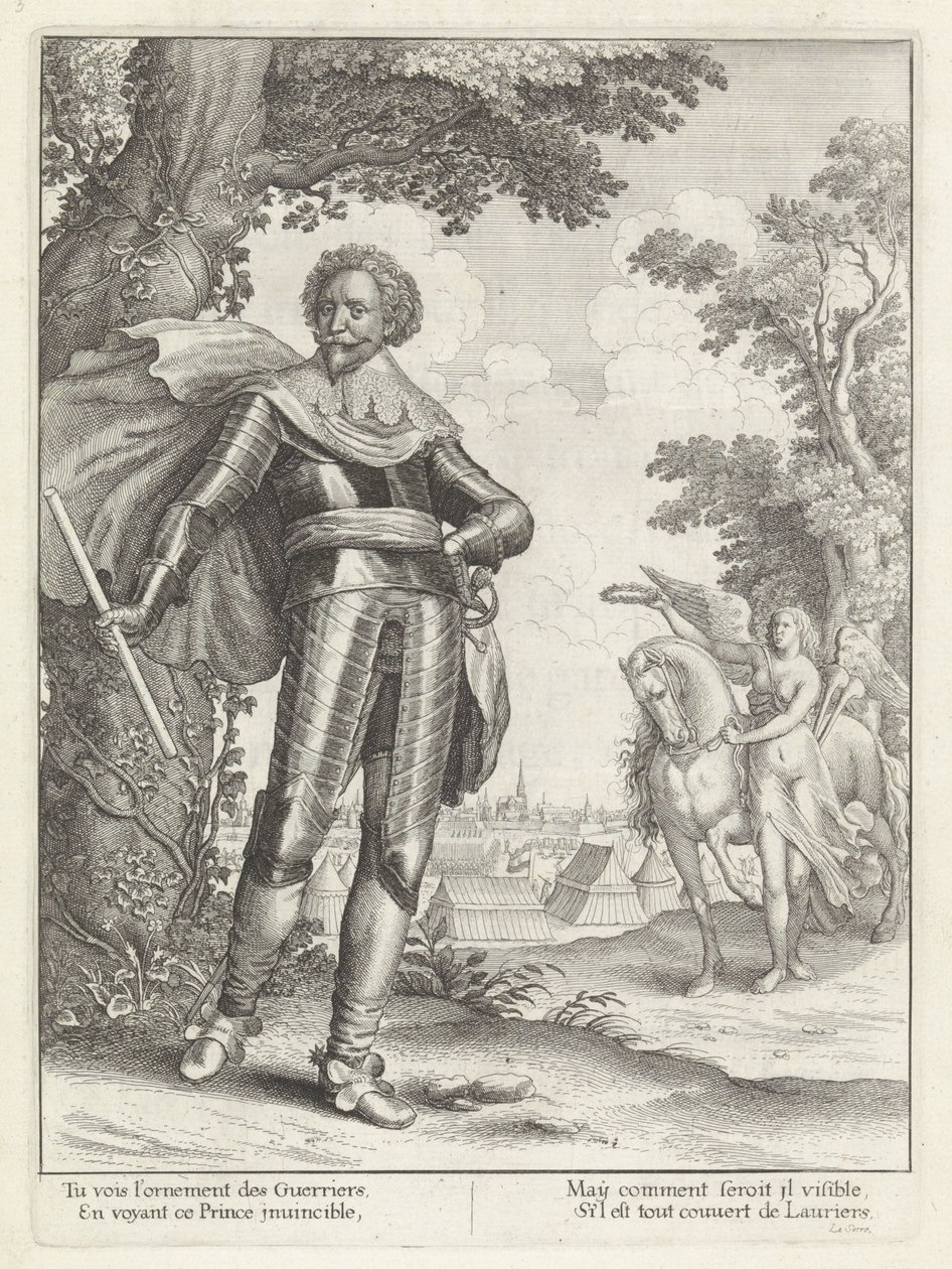 Portret van Frederik Hendrik, prins van Oranje Historia kristillisimmän kuninkaan kuningataräidin saapumisesta Alankomaiden yhdistyneisiin provinsseihin. (sarjan nimi) tekijältä Wenceslaus Hollar