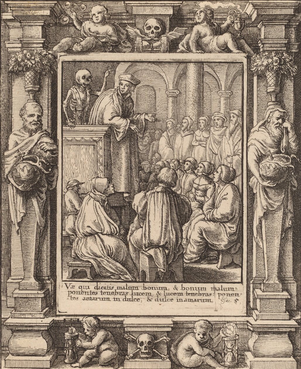 Saarnaaja, 1651. tekijältä Wenceslaus Hollar