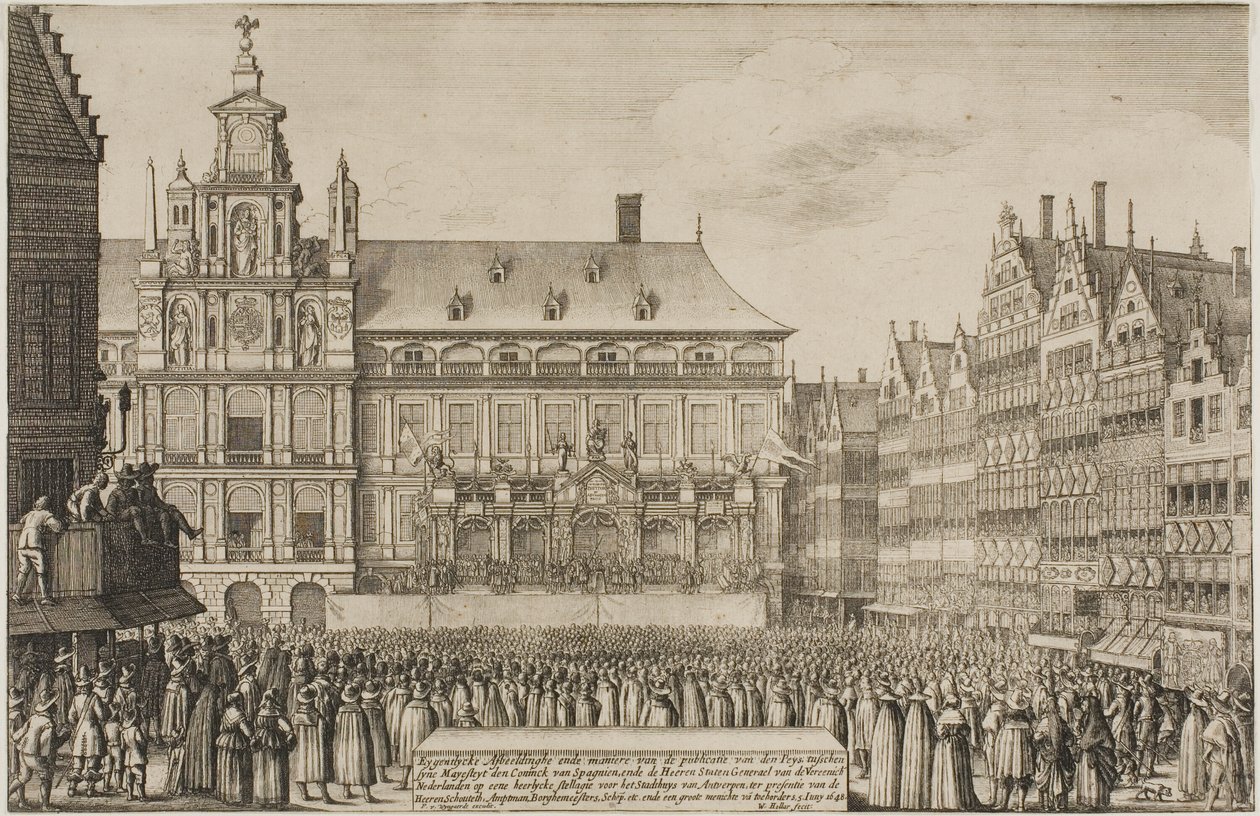 Münsterin sopimuksen julistaminen tekijältä Wenceslaus Hollar