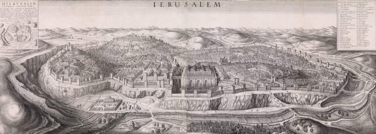 Jerusalemin näkymä, 1660, 1660. tekijältä Wenceslaus Hollar