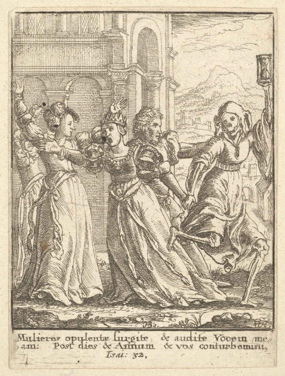 Kuningatar, Kuolemantanssista, 1651. tekijältä Wenceslaus Hollar