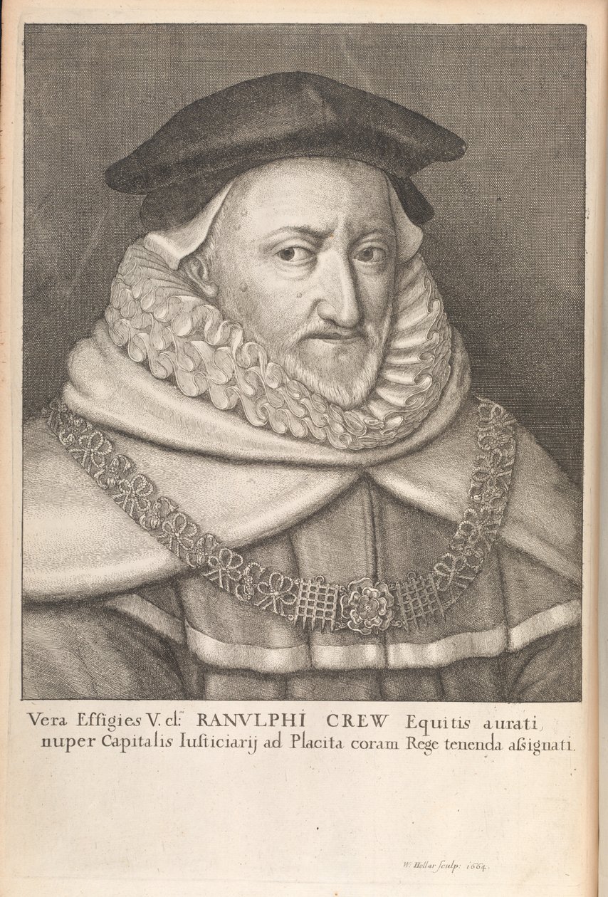 Ranulph Crew, William Dugdalen "Englannin lakien historialliset muistomerkit", Lontoo 1666 tekijältä Wenceslaus Hollar