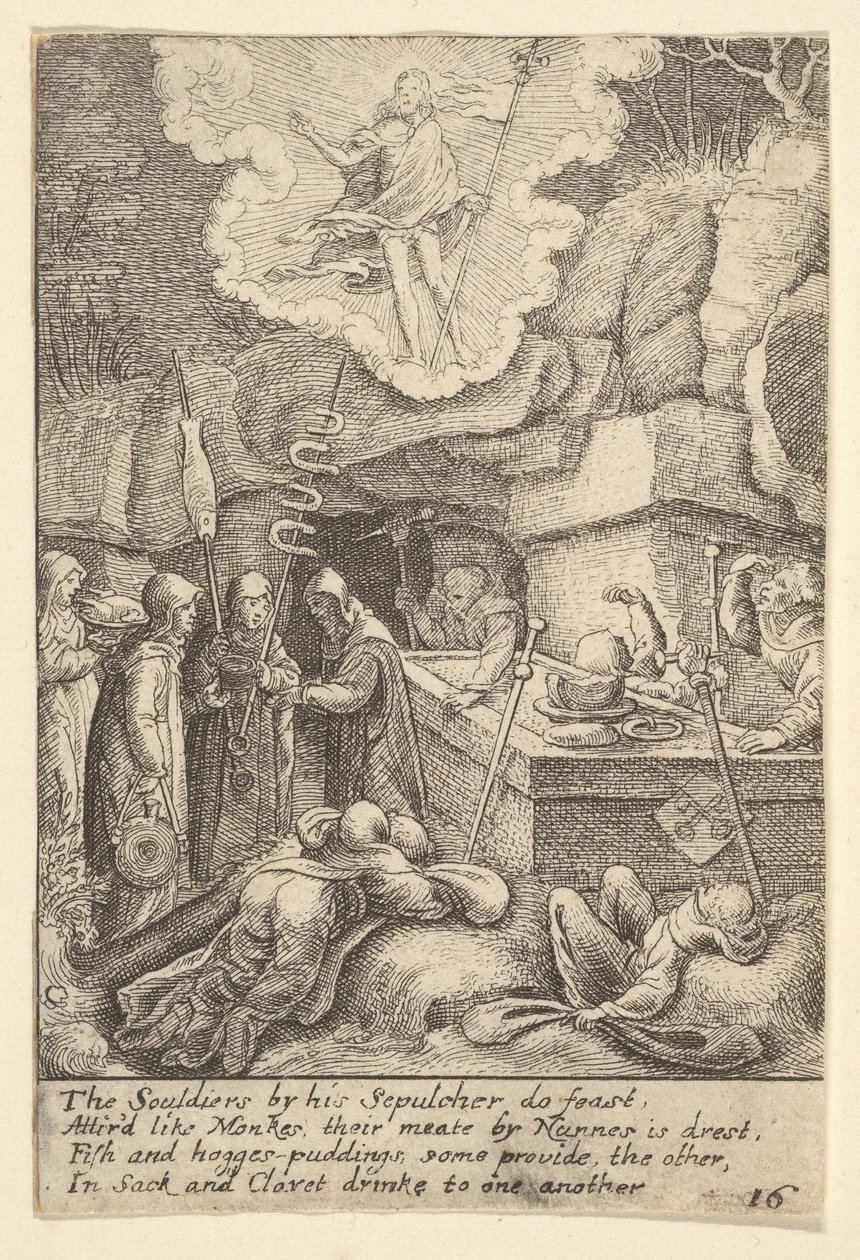 Ylösnousemus, 1625-77. tekijältä Wenceslaus Hollar