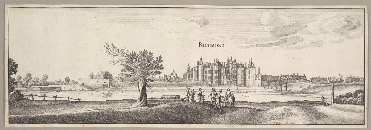 Richmondin palatsi, 1638. tekijältä Wenceslaus Hollar