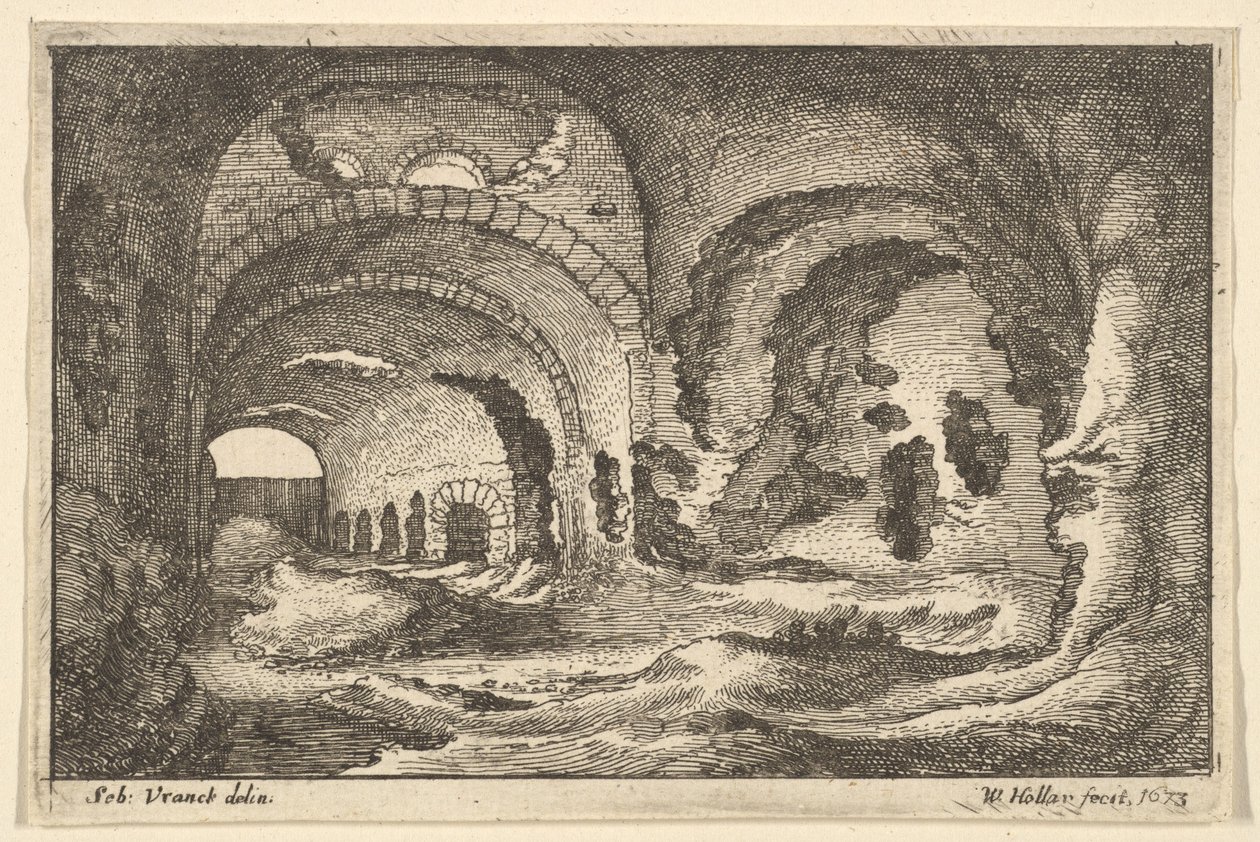 Rooman jäännökset Tivolissa, 1673. tekijältä Wenceslaus Hollar