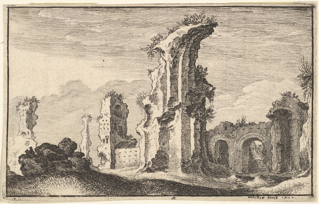 St Croix de Jerusalemin rauniot, 1600-luku. tekijältä Wenceslaus Hollar