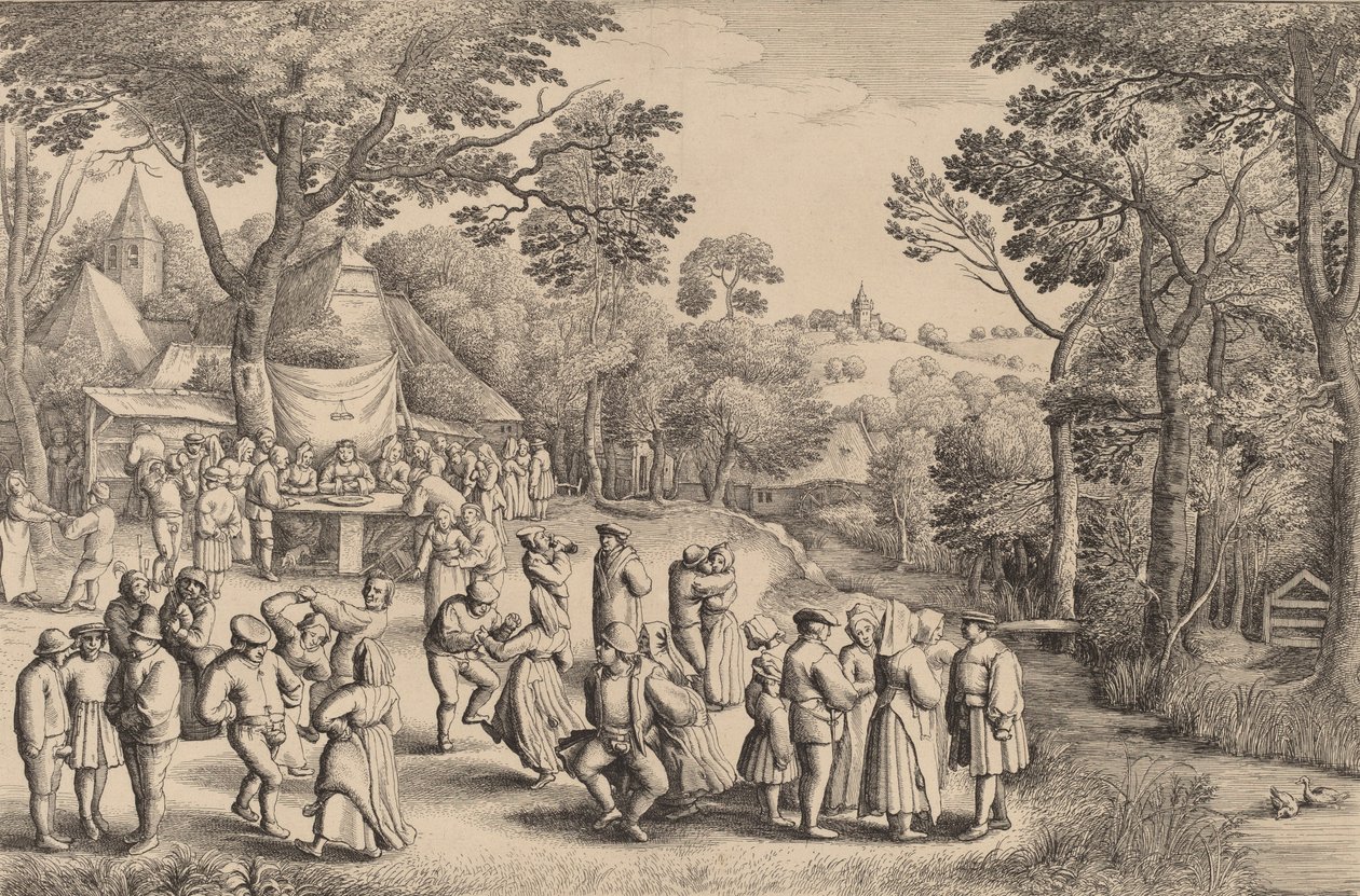 Dansa de noces rústiques, 1650. finlandès tekijältä Wenceslaus Hollar
