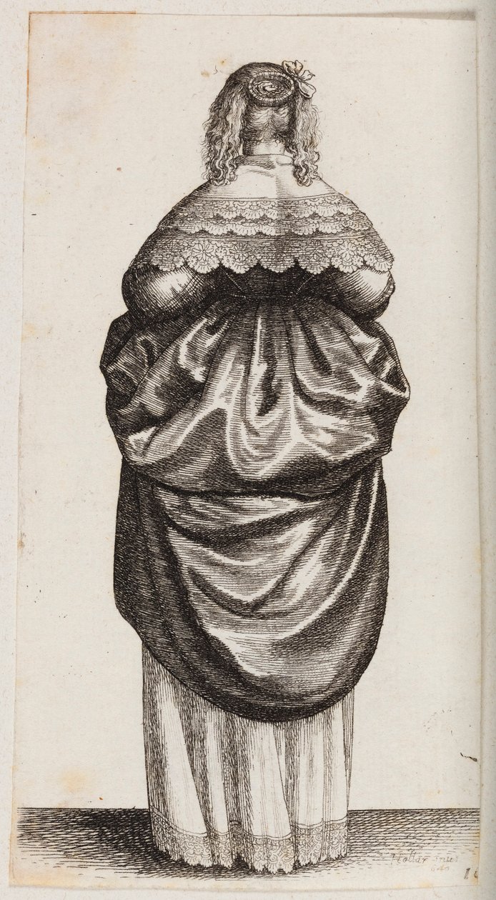 Nainen selin nähtynä tekijältä Wenceslaus Hollar