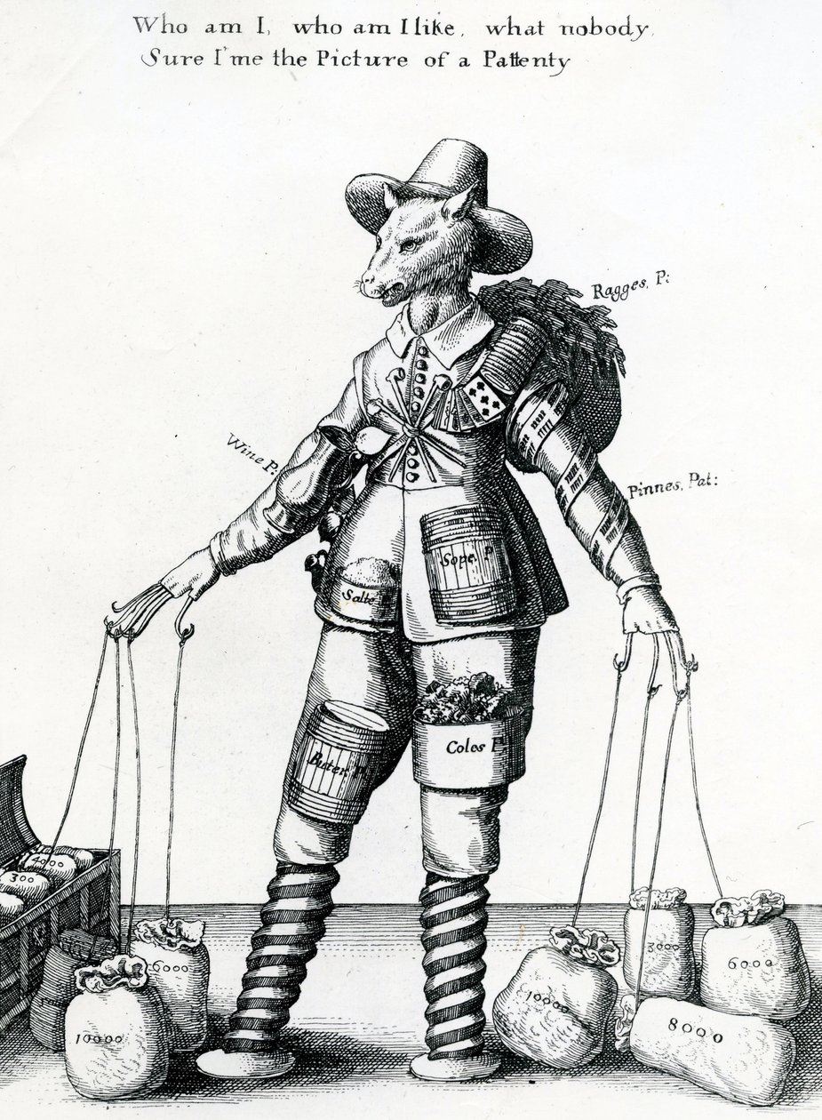 Satiirinen vedos, 1641-1650 tekijältä Wenceslaus Hollar