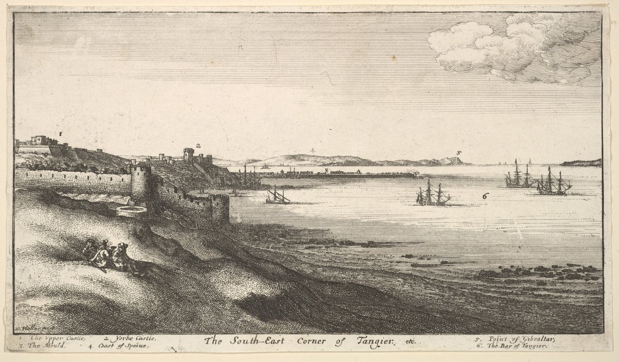 Tangerin kaakkoiskulma, 1669-73. tekijältä Wenceslaus Hollar