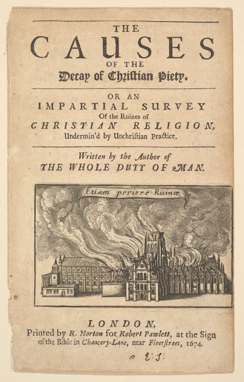 St. Pauls Burning, Lex ignea, 1671 tai sen jälkeen. tekijältä Wenceslaus Hollar