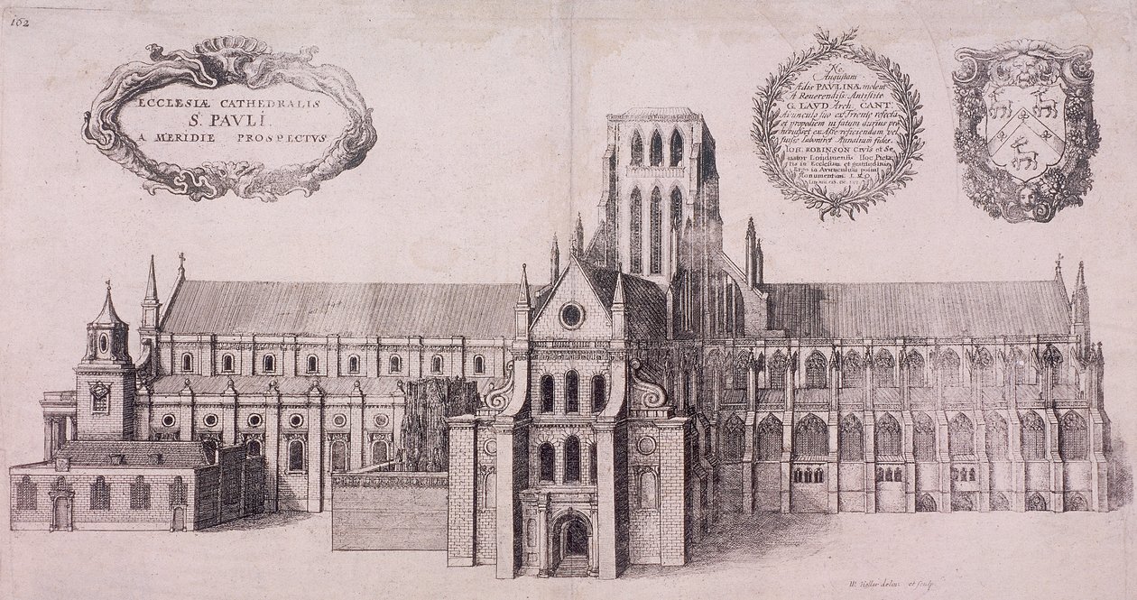 Pyhän Paavalin katedraali, Lontoo, 1656 tekijältä Wenceslaus Hollar