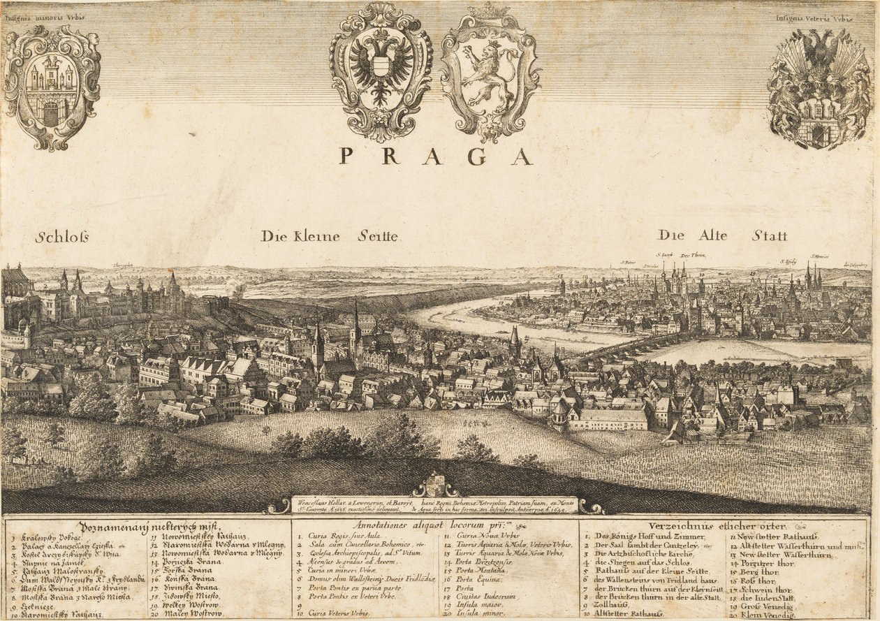 Suuret näkymät Prahalle tekijältä Wenceslaus Hollar