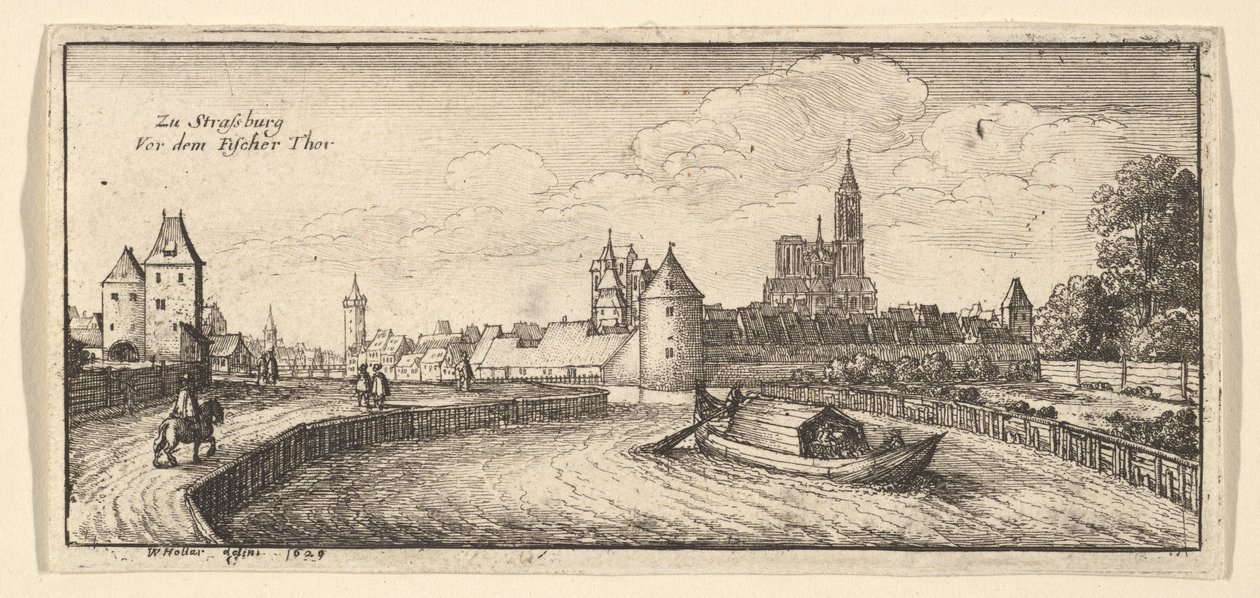 Strasbourg, teoksesta "Saksalaisia näkymiä" tekijältä Wenceslaus Hollar