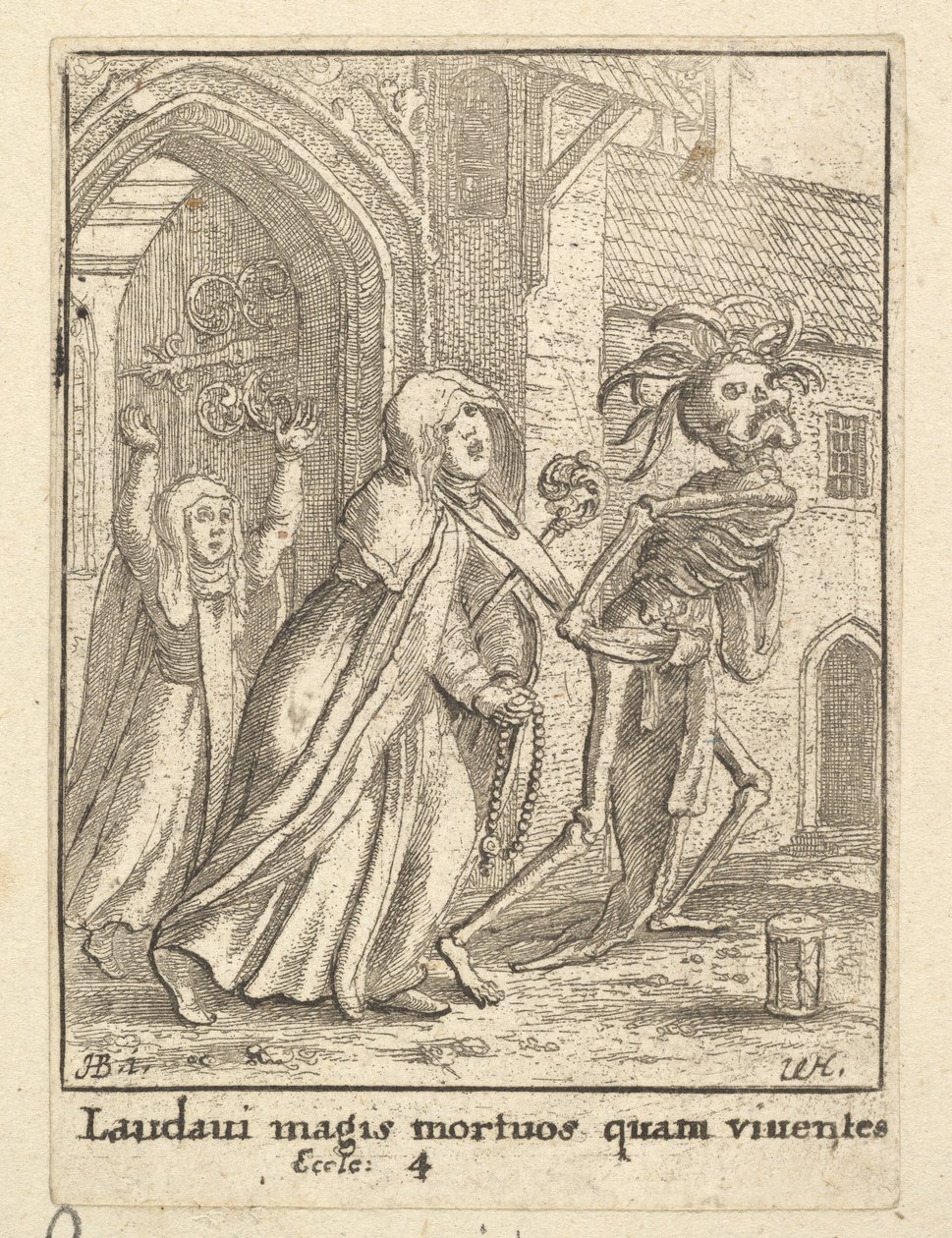 Abbess, Kuolemantanssista, 1651. tekijältä Wenceslaus Hollar