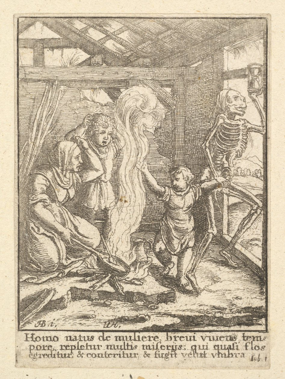 Lapsi, kuoleman tanssista, 1651. tekijältä Wenceslaus Hollar