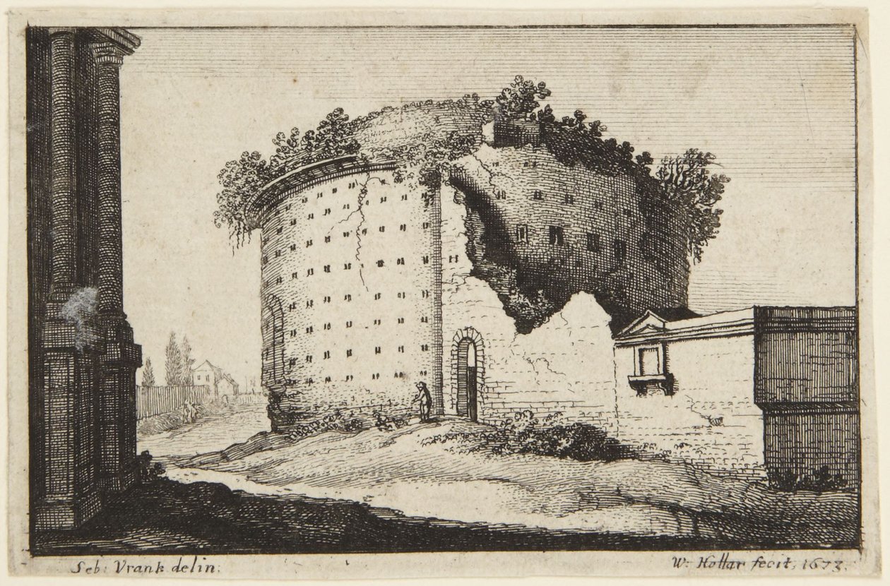 Pyöreä rakennus tekijältä Wenceslaus Hollar