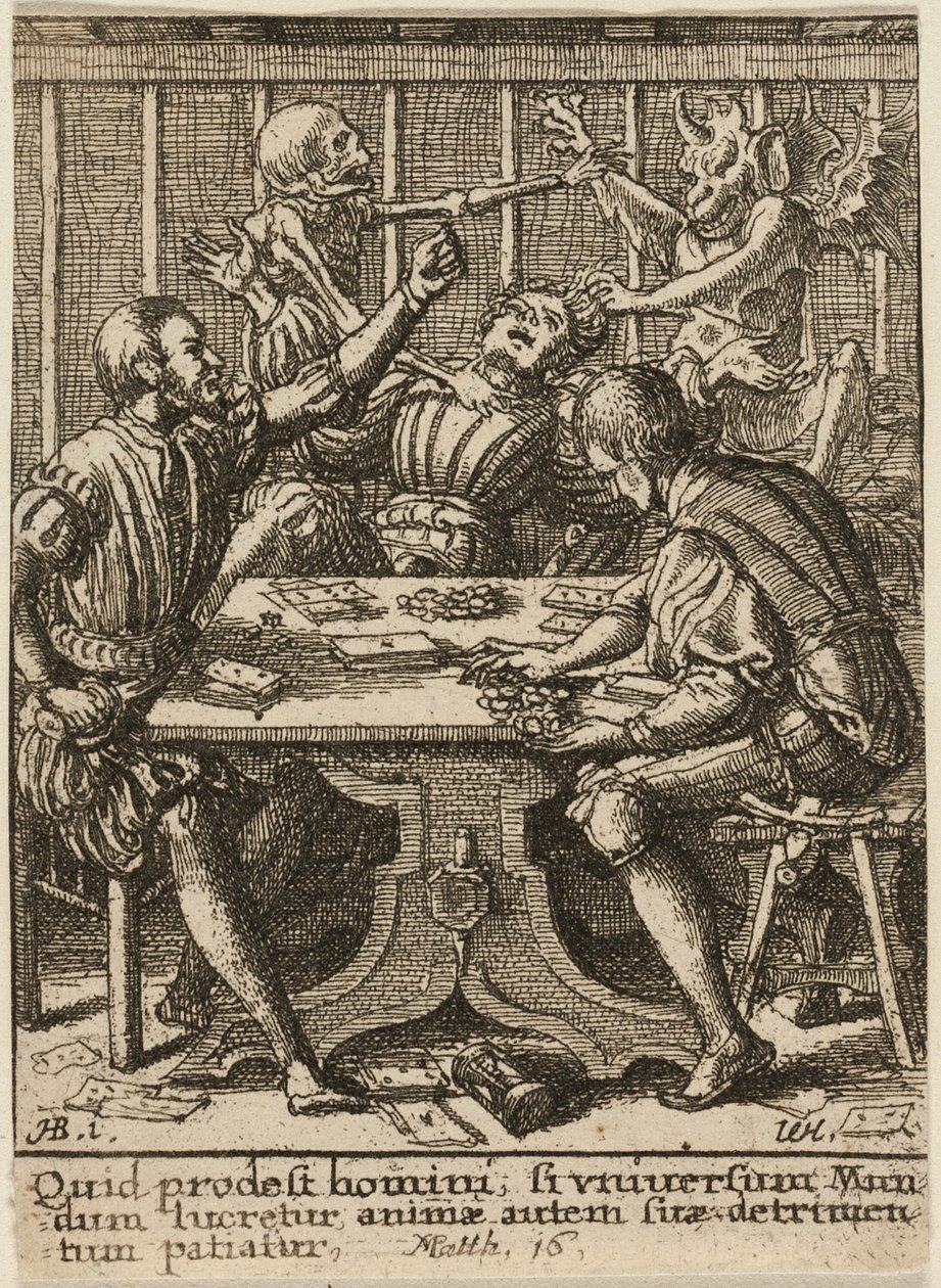 Pelimiehet ja kuolema, elokuvasta The Dance of Death tekijältä Wenceslaus Hollar