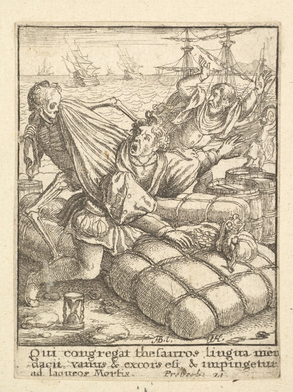 Kauppias, Kuolemantanssista, 1651. tekijältä Wenceslaus Hollar