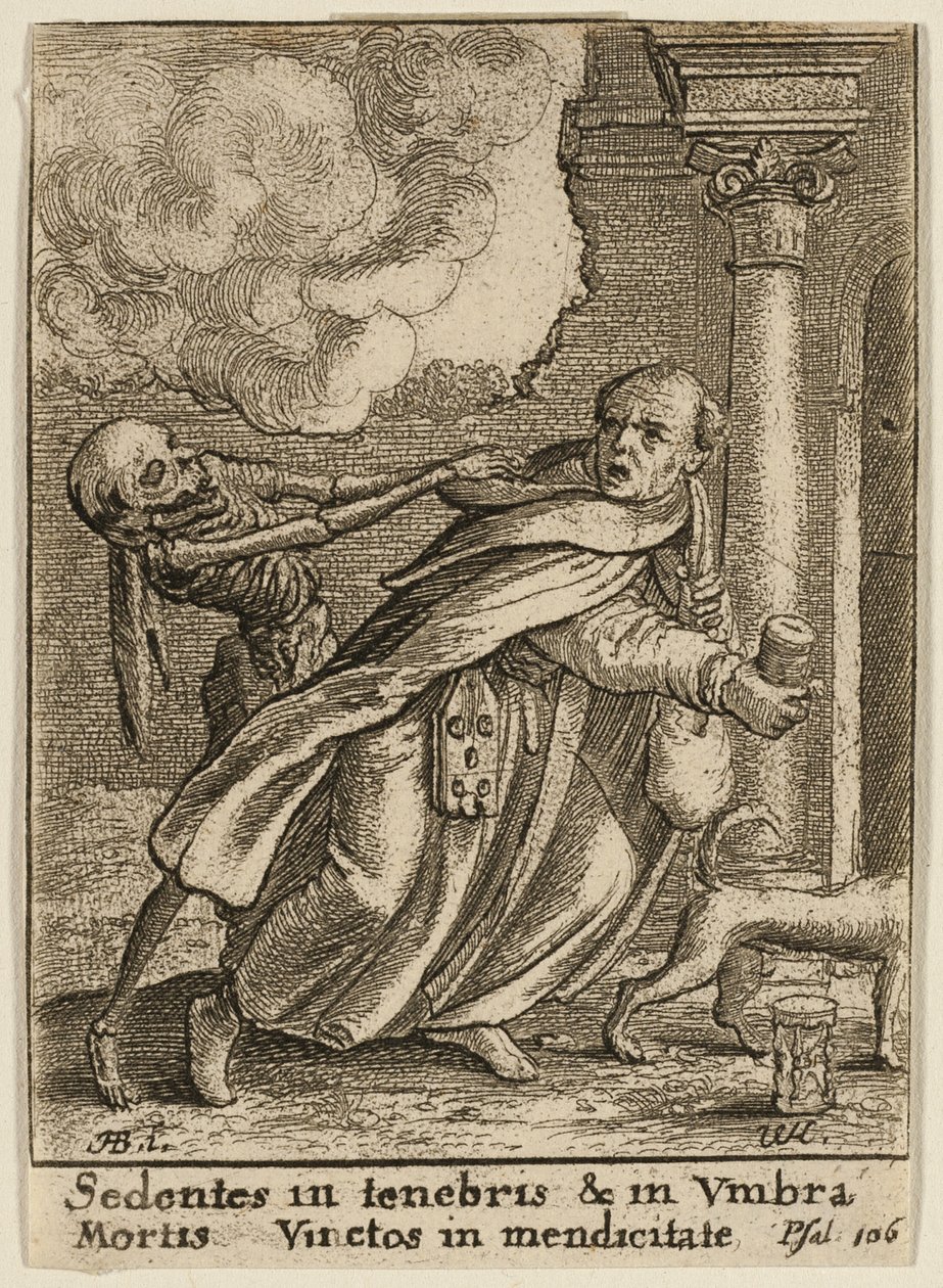 Munkki ja kuolema tekijältä Wenceslaus Hollar
