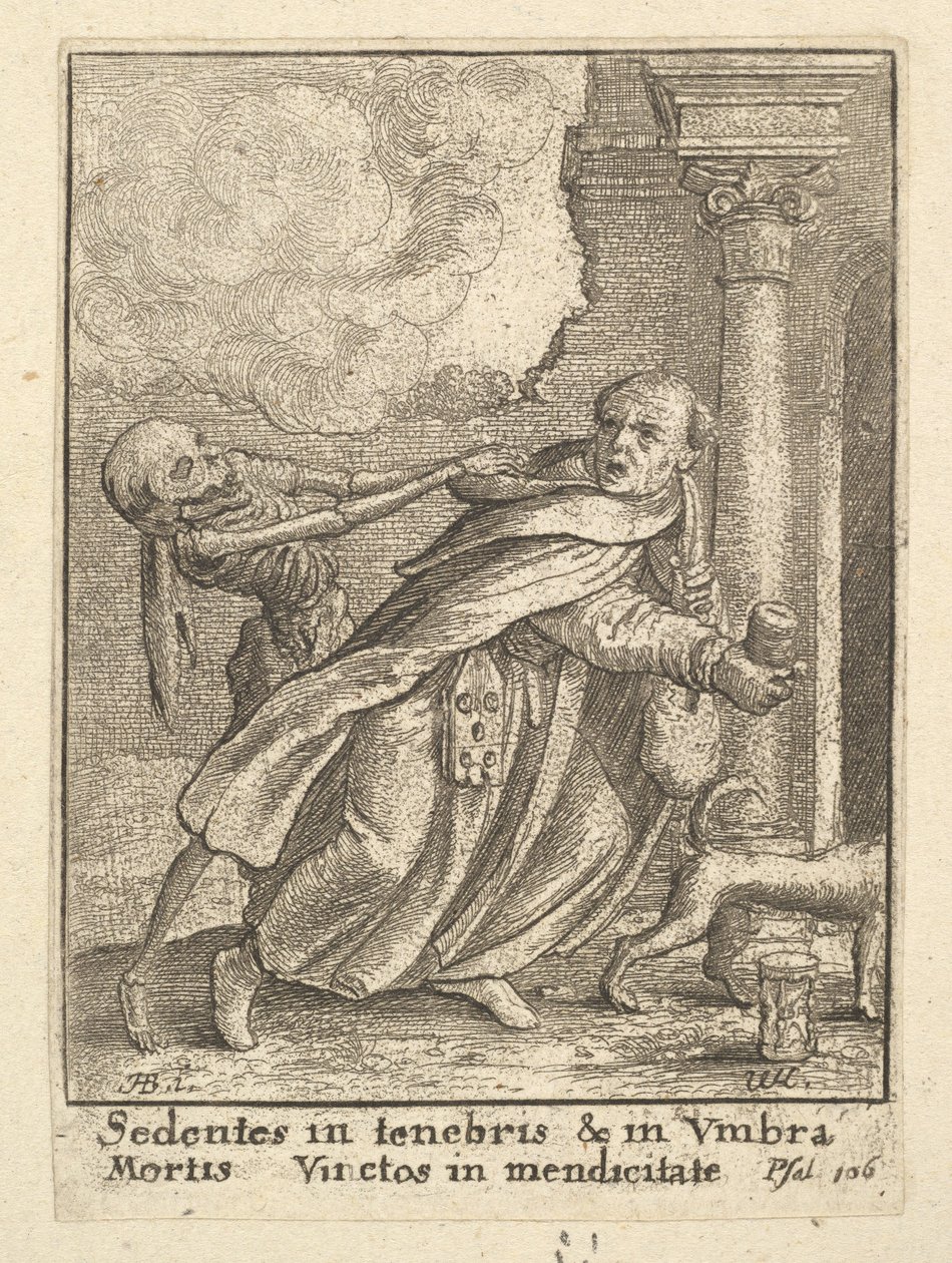 Munkki, Kuolemantanssista, 1651. tekijältä Wenceslaus Hollar