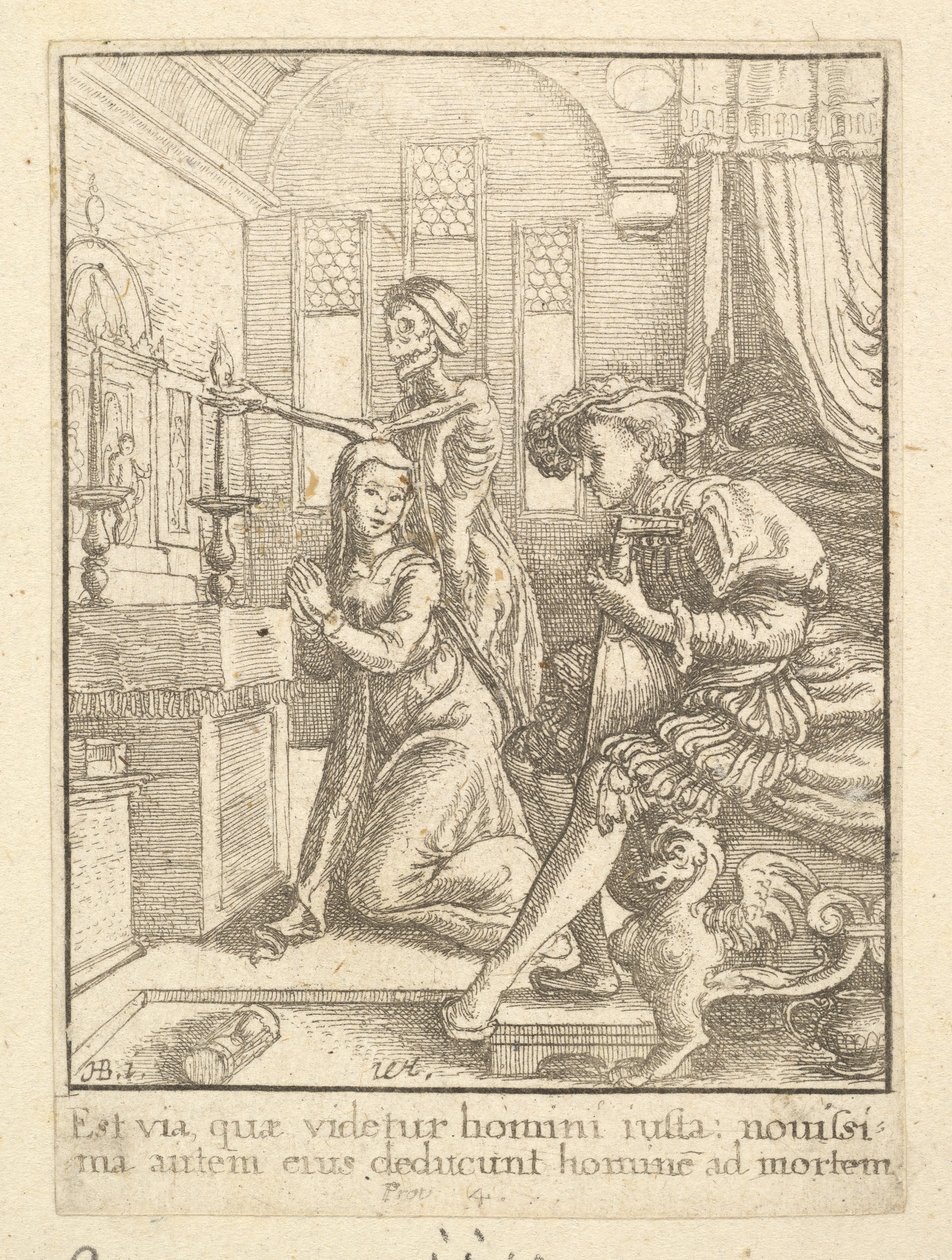 Nunna, Kuolemantanssista, 1651. tekijältä Wenceslaus Hollar